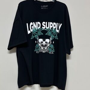 NWOT LGND Supply Co Black Graphic Tee Shirt with Skull/Roses Size 3XL
